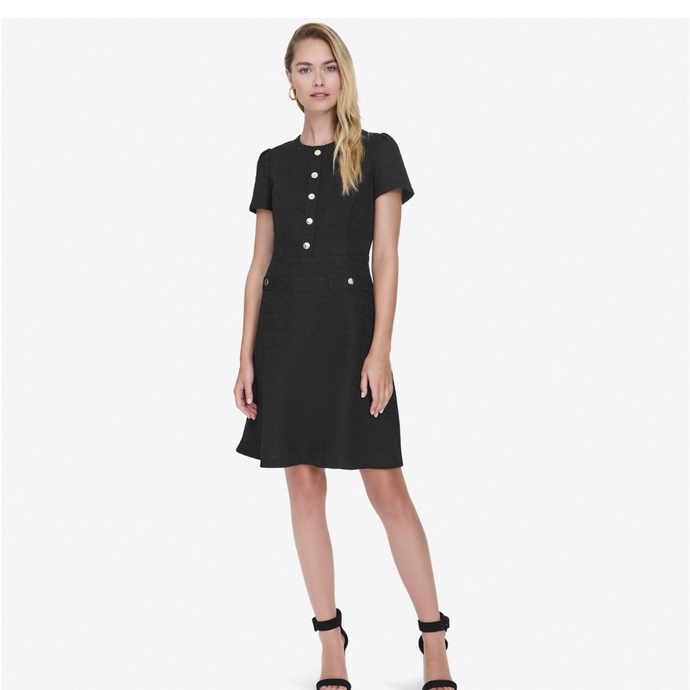 Short sleeve button front dress